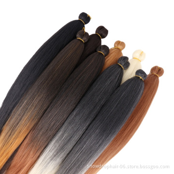 Hot Selling custom logo prestretched  pre stretched braiding hair 5 bundle pack  hair braid ombre